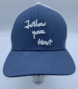FOLLOW YOUR HEART Snap Back Hat, Adult, Blue White - New - Picture 1 of 4