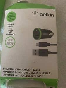 Belkin Car Charger with 4' Micro-USB Sync Charge Cable For Samsung+LG &more - Picture 1 of 2