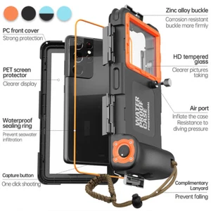 Waterproof Case Cover For iPhone 16 15 Pro Max Samsung S24 S25 Underwater Diving - Picture 1 of 16