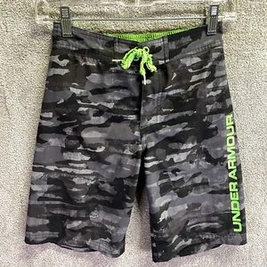 Under Armour Board Shorts Boy's Youth Large Black Gray White Camo Camouflage - Picture 1 of 5