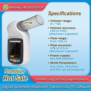 Software de espirometría de diagnóstico de respiración pulmonar CONTEC SP70B/Bluetooth - Imagen 1 de 6