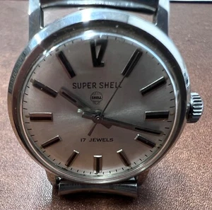 Vintage Super Shell Windup Wristwatch 17 Jewels Antimagnetic Water Resistant - Picture 1 of 8
