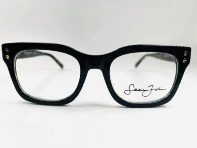 New SEAN JOHN SJLO 6025E 001 Black on Dark Tortoise Eyeglasses 51/20/145 - Image 1 of 4