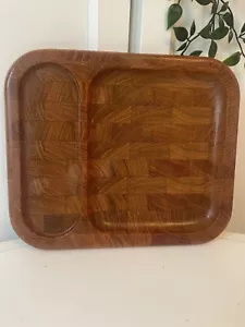 Retro Danish Teak Tray 1960s Nissen Egestav Denmark Scandi Hors D'oeuvres Plate - Foto 1 di 5