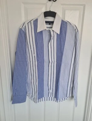 BNWOT Men's Blue White Stripes French Connection Shirt Size Large - Image 1 of 4