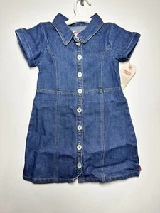 Levi's Girls' Short Sleeve Button-Front Dress - Blue 4 (XS) - Picture 1 of 2