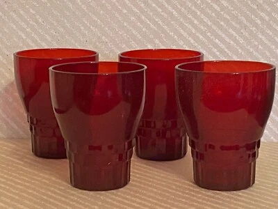 4 Anchor Hocking ROYAL RUBY RED Glass Tumblers - Image 1 of 4