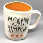 Rae Dunn MORNIN' PUMPKIN Kaffeetasse orange innen Aquarell Bauernhaus LL Herbst