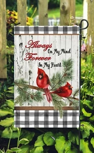 Bandera de jardín de duelo cardinal...  Calidad doble cara - Imagen 1 de 1