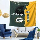 Green Bay Packers Wall Decoration Tapestry 59X59in Heartbeat Sports Style