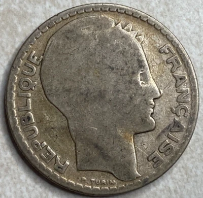 Moneda de plata extranjera 1930 Francia 10 francos F34 Foto 1 de 4