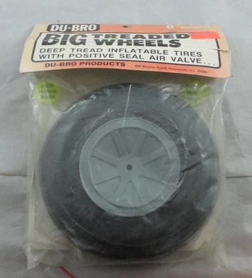 Du-Bro DuBro 6"" Diameter Inflatable Airplane Deep Tread Big Wheel DUB600TV - Image 1 of 2