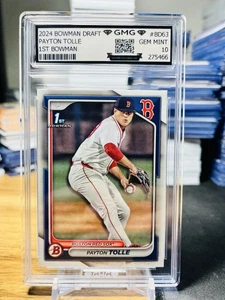 2024 Bowman Draft Payton Tolle 1° Bowman GMG Classificato 10 Gemme Ottime Condizioni 💎 RC BD-63 - Foto 1 di 1