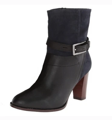 CLARKS Botas de Tacón Mujer 8.5 Azul Negro Cremallera Kacia Granate Cinturón Botines Hebilla Foto 1 de 4