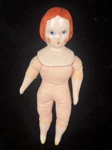 Muñeca Cabeza China Ruth Gibbs Vintage Años 40-50 7" Zapatos Dorados Listos para Vestir - Imagen 1 de 10