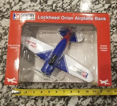 Sentry Hardware 1932 Lockheed Orion Die Cast Airplane Coin Bank NIB Vintage  - Image 1 of 4