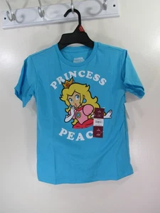 New Super Mario T Shirt Size S 6 6X Blue Short Sleeve PRINCESS PEACH - Picture 1 of 5