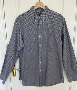 Ralph Lauren Polo - Size Large -Blue and White Check Collared Cotton Shirt - Picture 1 of 12