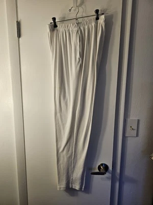 Pantalones informales Roamans blancos con cintura elástica grandes Foto 1 de 4