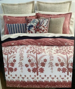 Funda nórdica floral Ralph Lauren talla King Isla. Estampado rojo naranja crema precio de venta sugerido por el fabricante 385 USD - Imagen 1 de 9