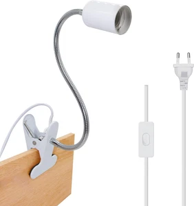 Crzpchas Metall E27 Klemmleuchte Lampenfassung Leselampe Tischlampe Klemmlampe  - Bild 1 von 11