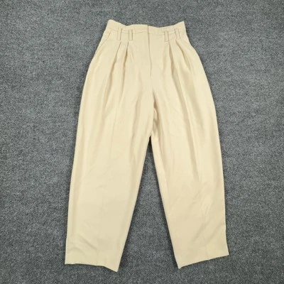Pantalones IRO Paris Mujer 38 Beige Marwyn Plisados Cintura Alta Pantalón Cónico Foto 1 de 4