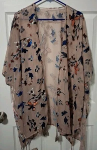 Cárdigan Floral Transparente Sin Marca Talla Única Transpirable, Beige, Texturizado - Imagen 1 de 4