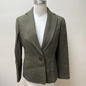 Chaqueta Blazer Ann Taylor Talla 6 Nueva Con Etiquetas Verde Oliva 100% Lana - Forrada - Clásica - Imagen 1 de 8