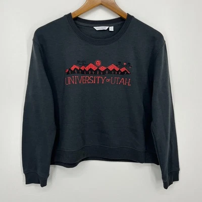Utah Utes Sweatshirt Women's Size M Gray University NCAA Camp David  - Image 1 of 4