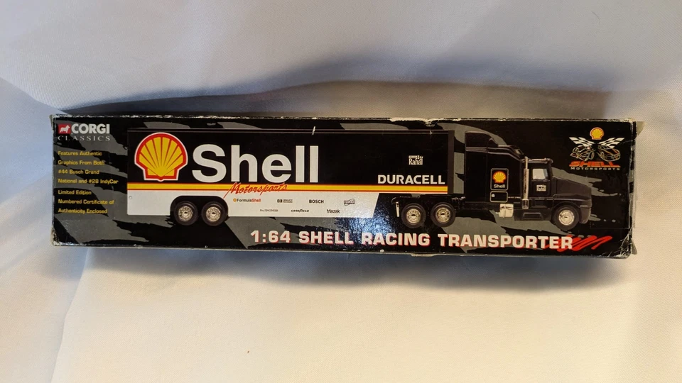 Corgi Classics Shell Motorsports Racing Transporter Truck 1/64 Scale Diecast Cab - Image 1 of 4