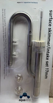 Juego de skimmer/admisión de superficie Aquavitro 17 mm, acero inoxidable de grado quirúrgico Foto 1 de 2