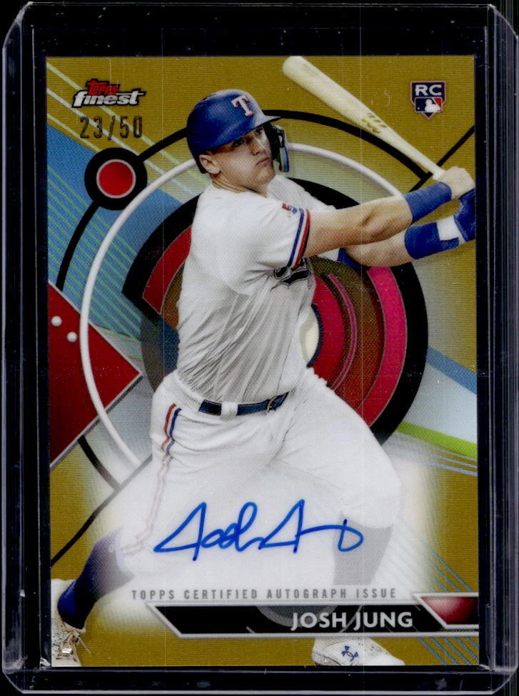 2023 Topps Finest Josh Jung Gold Refractor Rookie Auto RC #23/50 Rangers