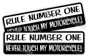 (2) NEVER TOUCH MY MOTORCYCLE Funny Dirt Bike Stickers \ Decals YZ KX XR CRF RM - Imagen 1 de 1