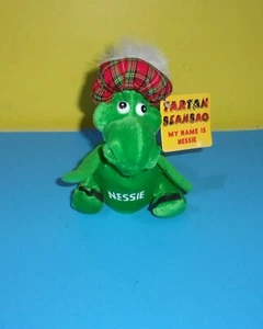 6" Nessie Loch Ness Monster Bean Plush Plaid Tartan Scottish Spartan Beanbag - Picture 1 of 2