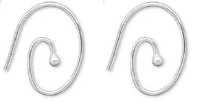 10 ODER 100 versilberte Messing 16x12 mm oval Wirbel offene Schleife Ohr Draht Ohrringe - Bild 1 von 5