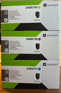 TONER LEXMARK 24B671 (CIANO) 24B6718 (MAGENTA) 24B6719 (GIALLO) - ORIGINALE - Foto 1 di 6