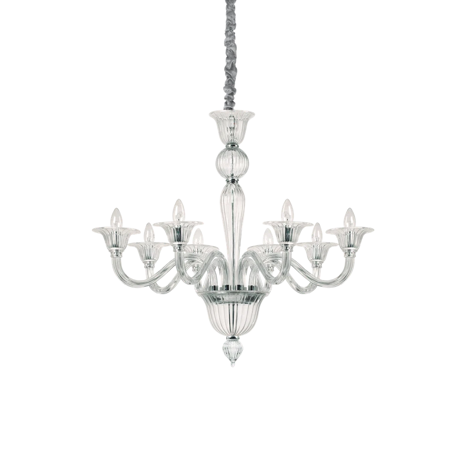 Brigitta sp8 lampadario classico trasparente da camera 89cm - Immagine 1 di 1