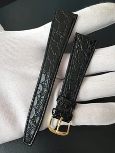 CORREA-STRAP RELOJ CUERO LEGITIMO COLOR NEGRO 20MM "OLD STOCK 1970" - Imagen 1 de 3