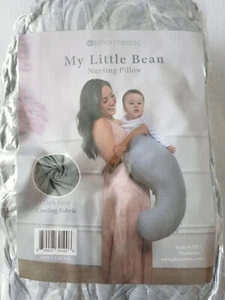 Pharmedoc Nursing Pillow My Little Bean Cooling Fabric Grey Breastfeeding New - Picture 1 of 11
