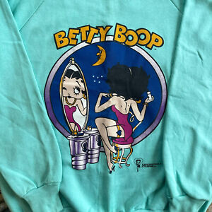 Vintage 90s Betty Boop teal crewneck sweatshirt Adult L