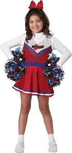 Go Team! Cheerleader Red White Blue Fancy Dress Up Halloween Child Costume - Picture 1 of 10