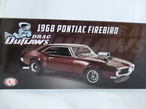 Pontiac Firebird Drag Outlaws 1968 escala 1/18 metálico rojo oscuro - Imagen 1 de 4
