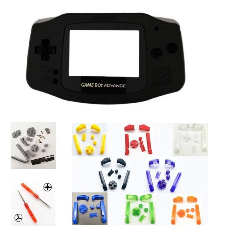 GBA Nintendo Game Boy Advance BLACK Replacement Housing SHELL Screen BUTTONS! - Image 1 of 2