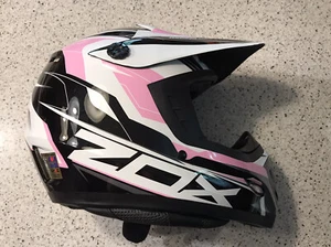ZOX Rush Pulse Junior Off Road Dirt Motorcycle Riding Helmet PINK - Picture 1 of 8