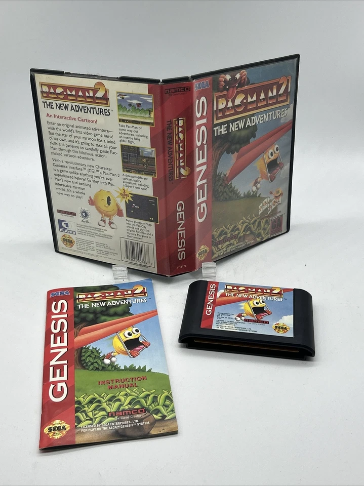 Pac-Man 2: The New Adventures (Sega Genesis, 1994) Authentic Game Cartridge, CIB - Image 1 of 1