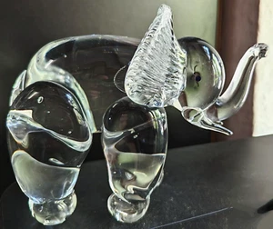 Figura de elefante de cristal hecha a mano - Diseño tipo Murano, altura 11 cm 🐘✨ - Imagen 1 de 3