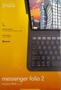 ZAGG Keyboard: iPad 10.9" Messenger Folio 2 - Black - Picture 1 of 5