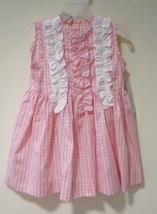 NWT Southern Sunshine Light Pink Check Front Ruffle Dress Girl's Size 8 - Picture 1 of 1