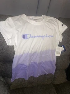 Champion Girls Tshirt Size Large White and Purple Ombré NWT - Picture 1 of 2