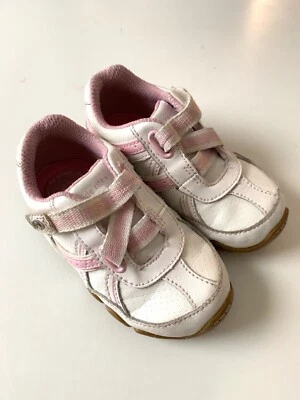 STRIDE RITE CARISSA GIRLS BABY WALKER SNEAKERS 5.5M WHITE PINK LEATHER - Image 1 of 4